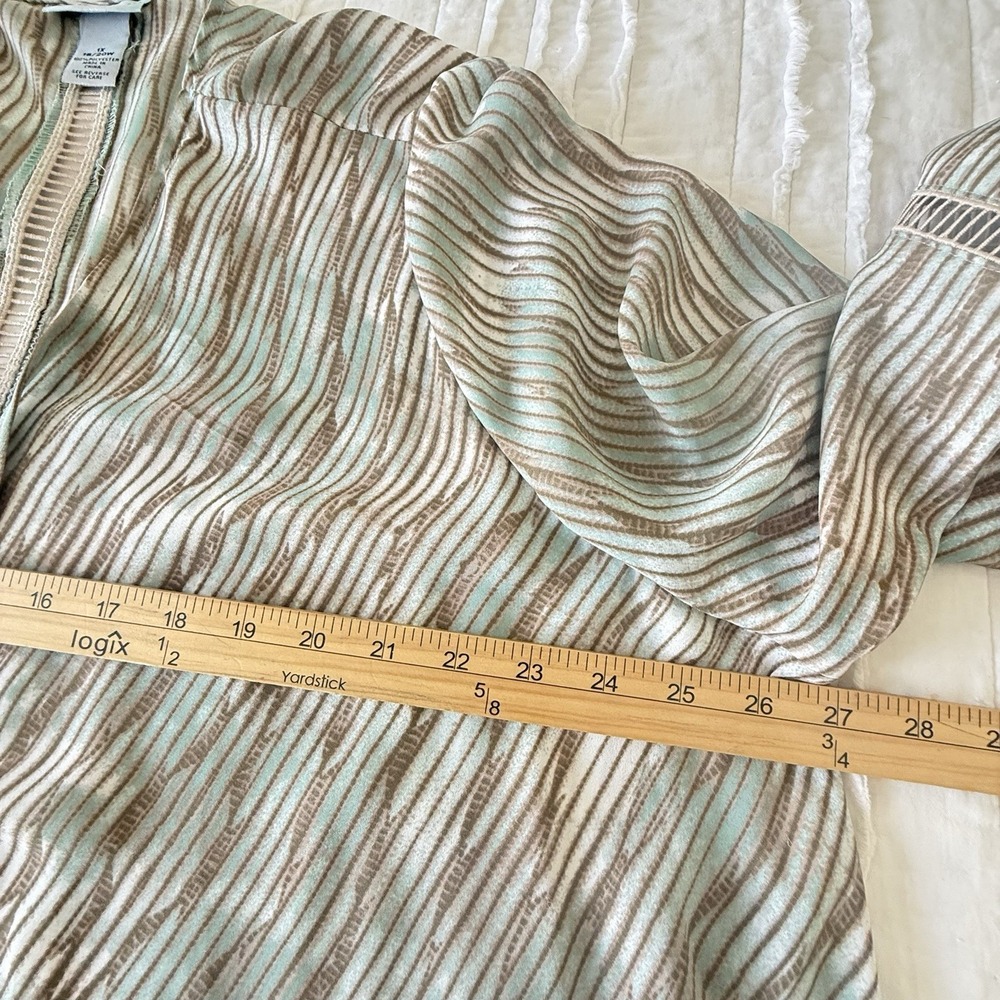 Catherines Kimono Open Front Cardigan Beach Cover Up Boho Coastal Travel 1X Plus - Picture 4 of 6